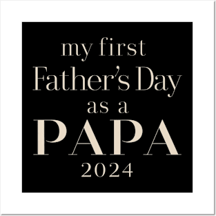 First Time Papa Est 2024 Posters and Art